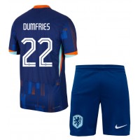 Maglie da calcio Olanda Denzel Dumfries #22 Seconda Maglia Bambino Europei 2024 Manica Corta (+ Pantaloni corti)